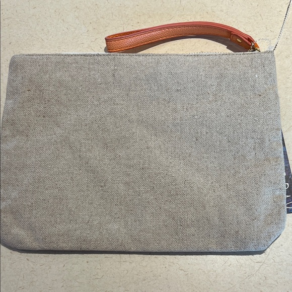 We Run This Beach Canvas Wristlet - Pink & Yellow - Picture 4 of 5